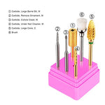 Cargue la imagen en el visor de la galería, JCMASTER® 5x Premium Nagelfräser Bits Hartmetall 2.35mm Inkl. 1x Bürstenbit Maniküre/Pediküre Aufsatz Professionelles Schleifkörper Set Nagelstudio mit Halterung JCMASTER
