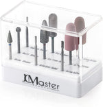 Załaduj obraz do przeglądarki galerii, JCMaster MCA046, 9x Profi Nagelfräser Aufsätze Fusspflege Komplett Set - Für Gelnägel Acrylnägel - Diamant Hartmetall - Inkl Polierbit Halter Box - Fein Mittel Grob Stärke JCMaster-Beauty
