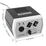 Chargez l'image dans la visionneuse de galerie, Premium Nagelfräser Komplettset JSDA Power JD 400 Profi Studio-Fräser + 4x Premium Keramik Bits + 4 Diamant Bits JCMaster Beauty 

